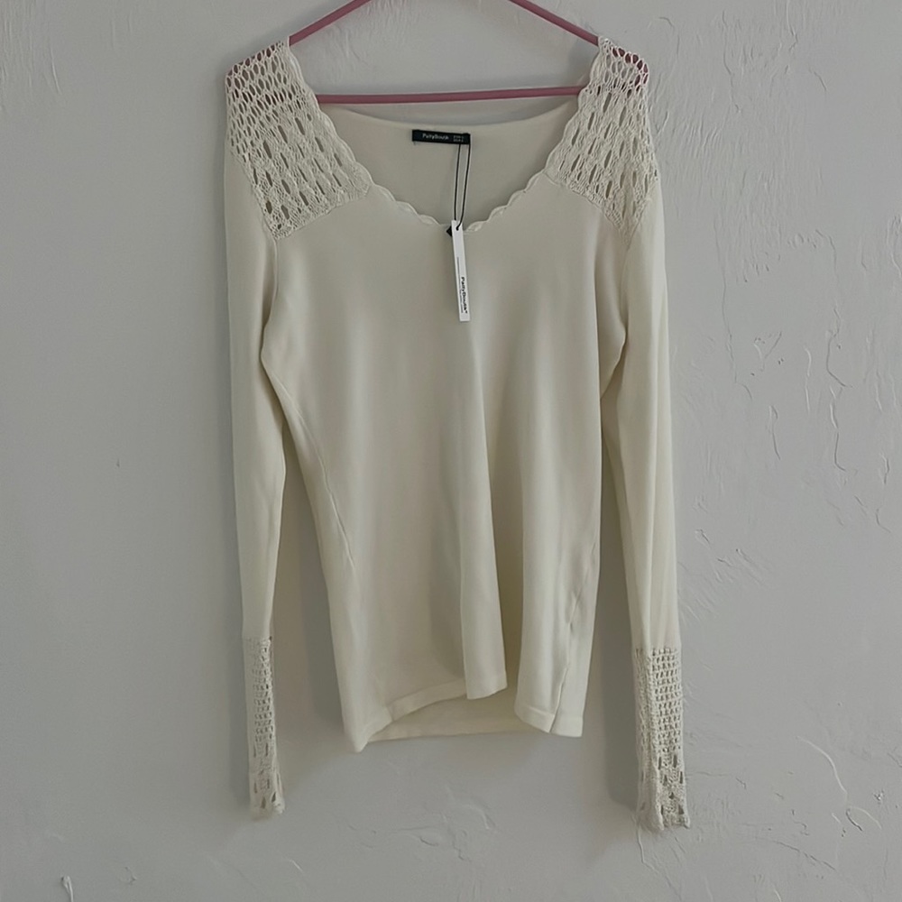 Cream white long sleeve shirt brand new with tags.